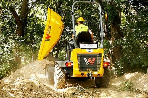 Wacker Neuson DW30 Wheeled Dumper side tip in action