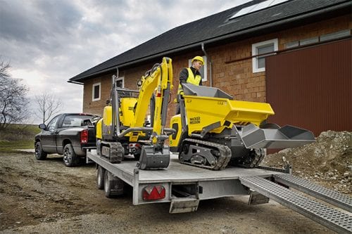 Wacker Neuson DT10e Compact Tracked Dumper being transported
